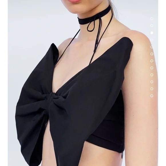 Zara BANDEAU BOW TOP LIMITED EDITION